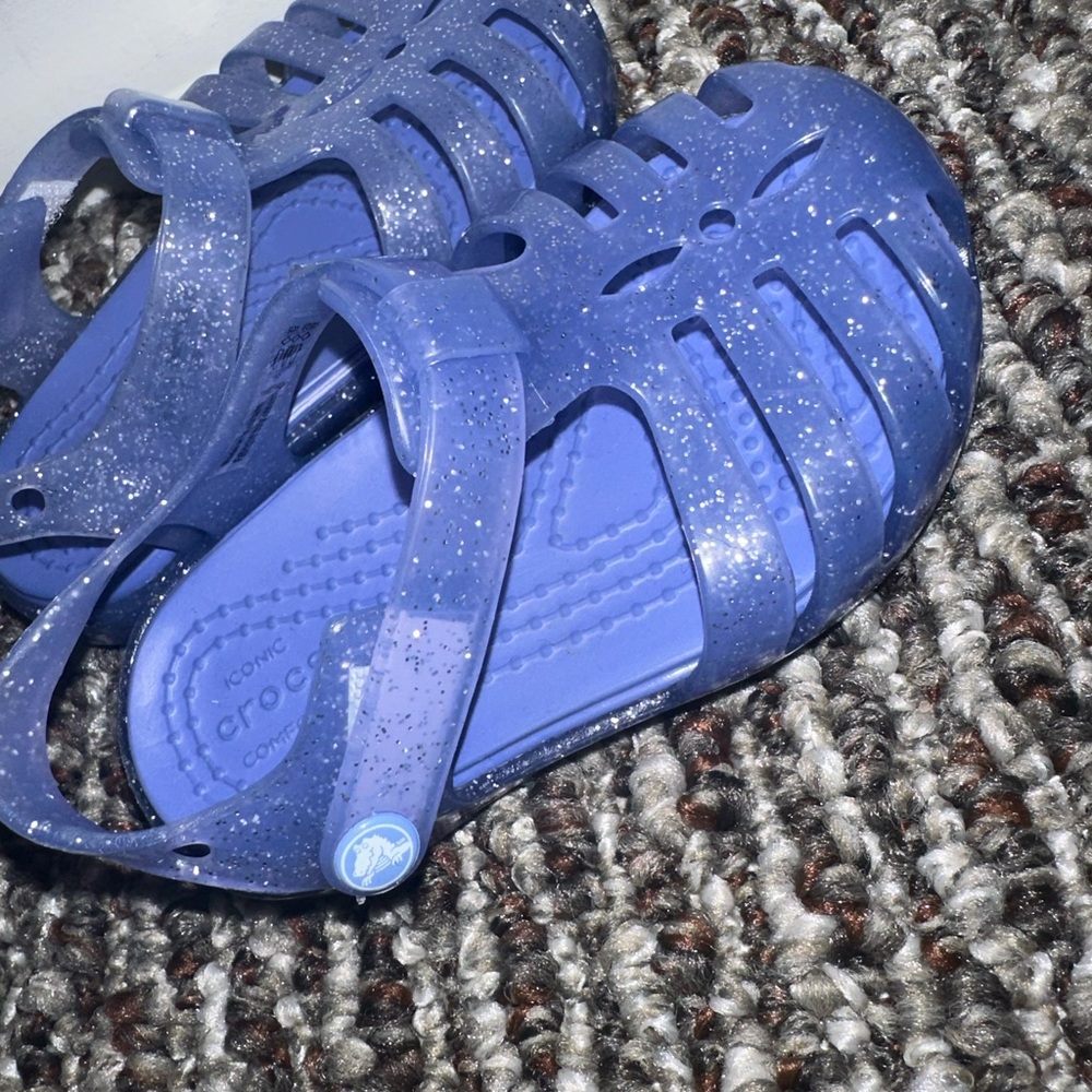 Crocs Kids Blue Glitter Sandals